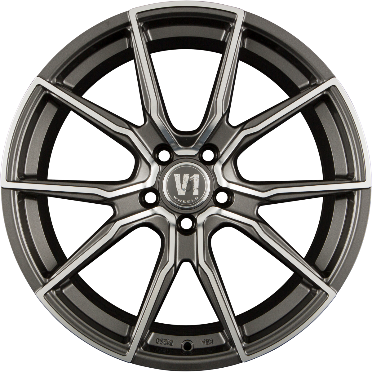 V1 Wheels V1 Daytona Grau Hochglanzpoliert DGP+ Alufelge 8x18 Zoll ET35 LK 5x112 ML66.6