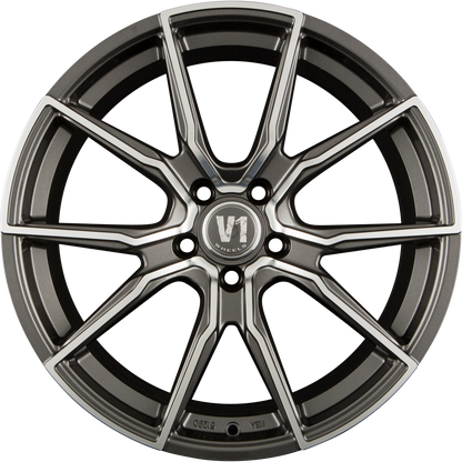 V1 Wheels V1 Daytona Grau Hochglanzpoliert DGP+ Alufelge 8x18 Zoll ET35 LK 5x112 ML66.6