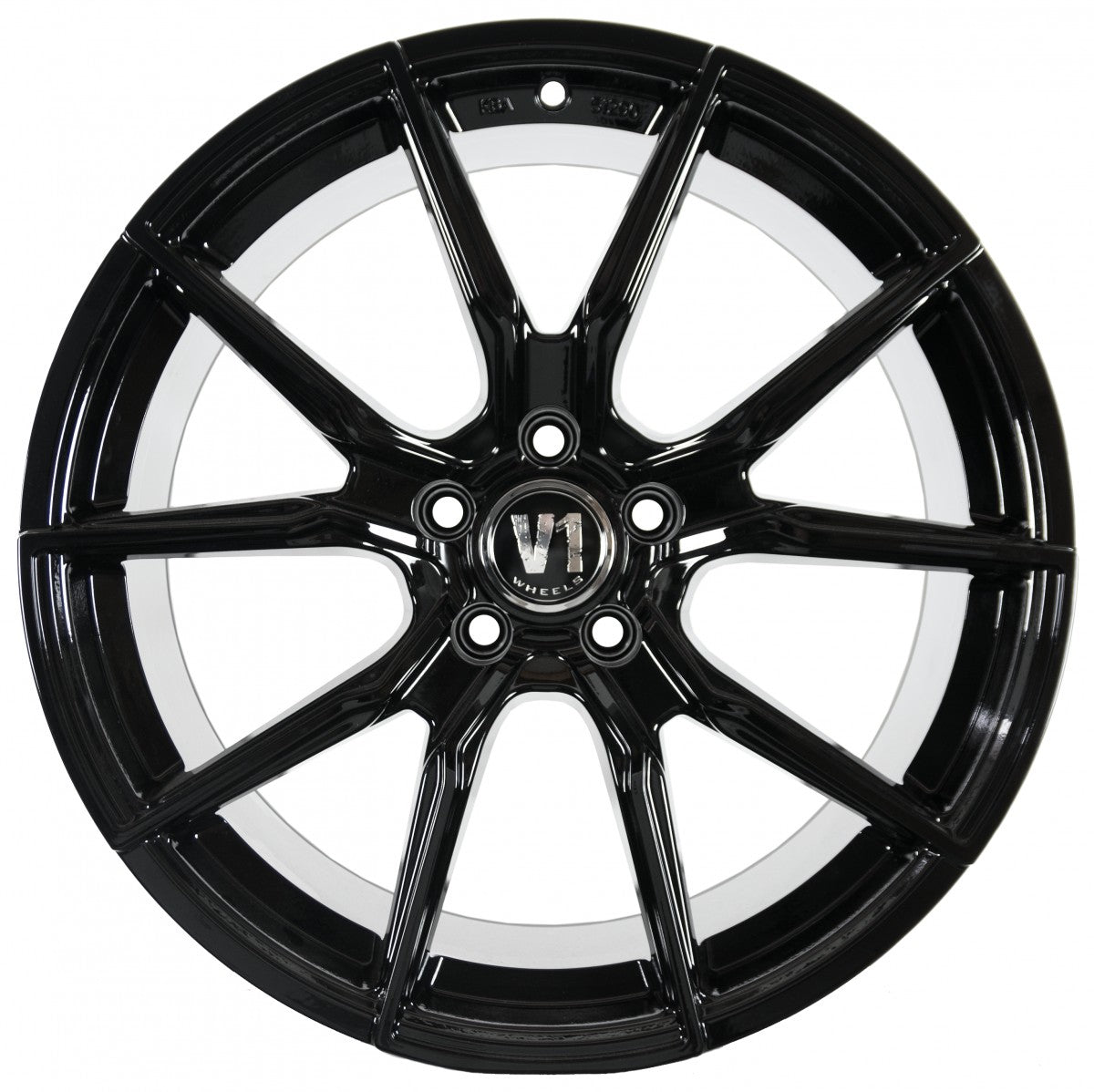V1 Wheels V1 schwarz glänzend lackiert Alufelge – Bild 2