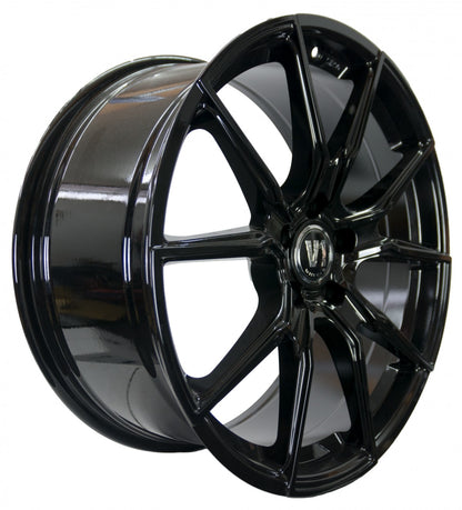V1 Wheels V1 schwarz glänzend lackiert Alufelge – Bild 3