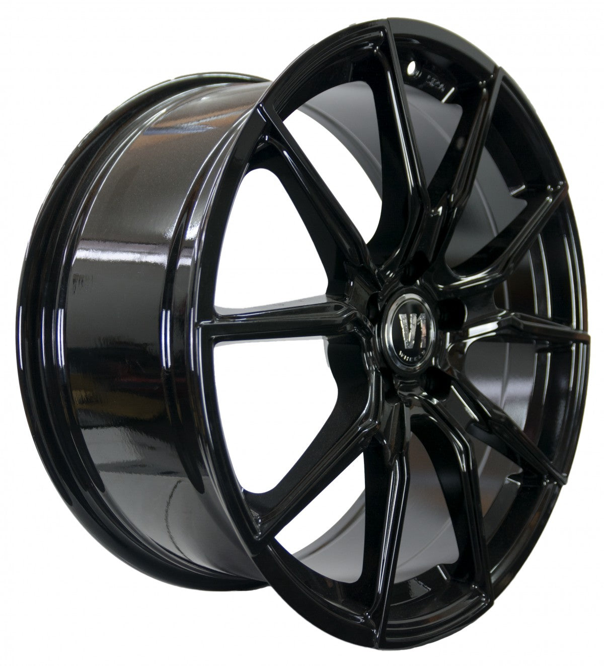 V1 Wheels V1 schwarz glänzend lackiert Alufelge – Bild 3