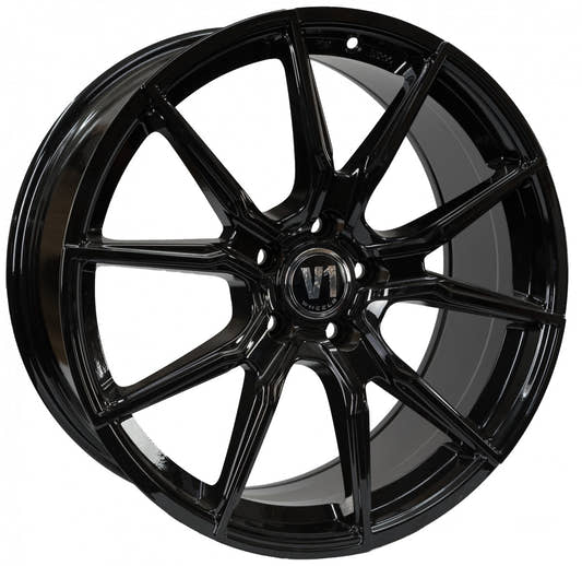 V1 Wheels V1 schwarz glänzend lackiert Alufelge