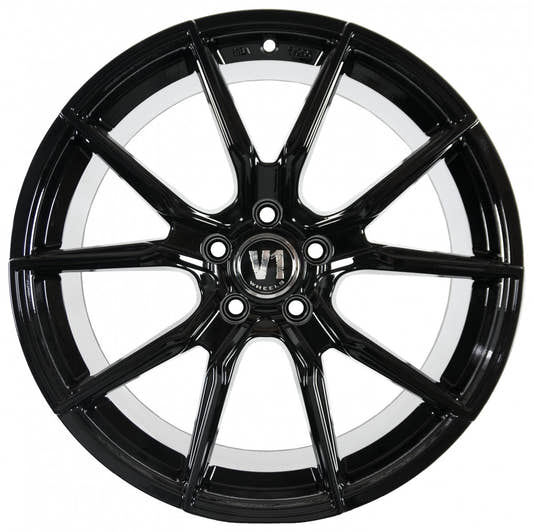 V1 Wheels V1 schwarz glänzend lackiert Alufelge – Bild 2