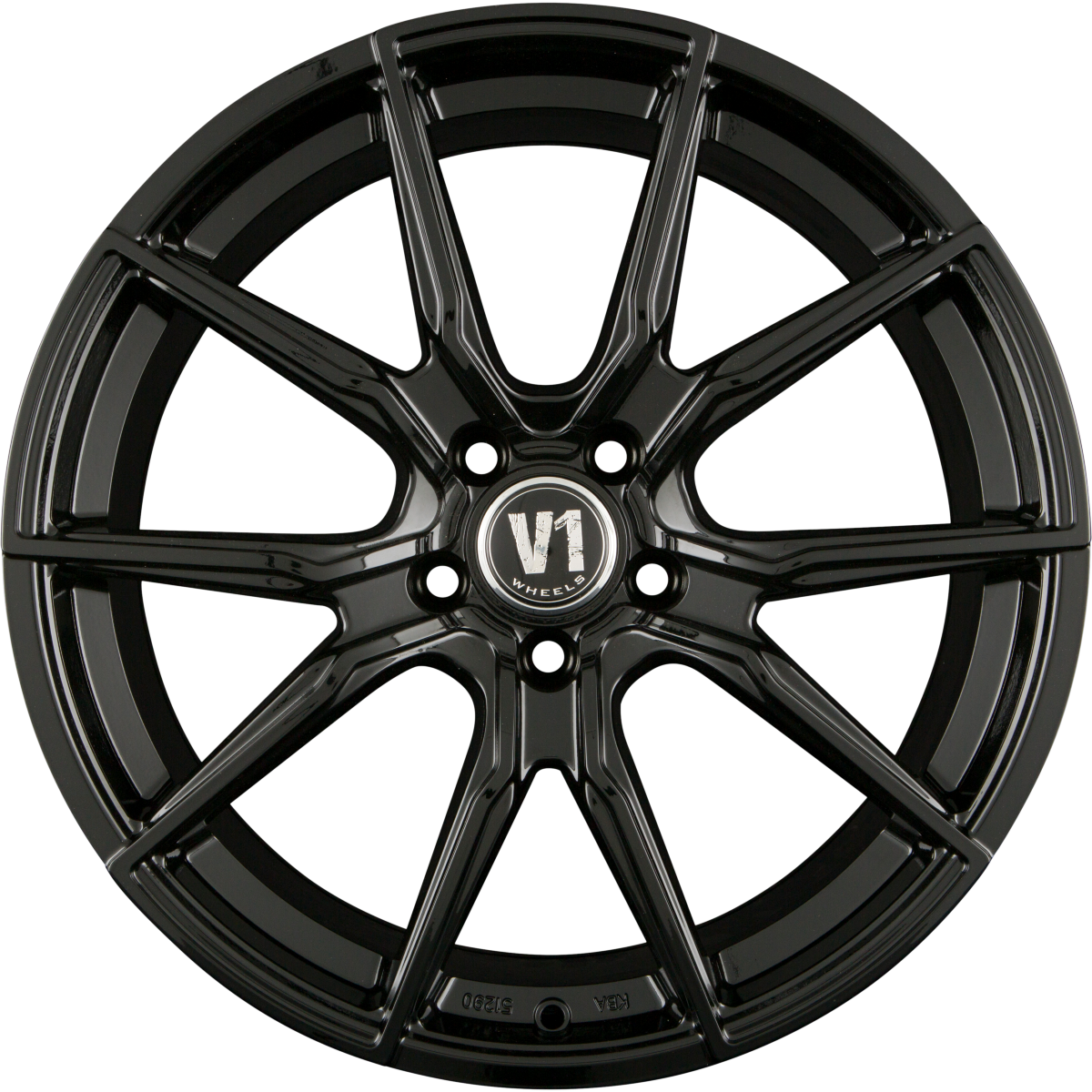 V1 Wheels V1 Schwarz Glänzend Lackiert SW+ Alufelge 9x20 Zoll ET45 LK 5x120 ML65.1