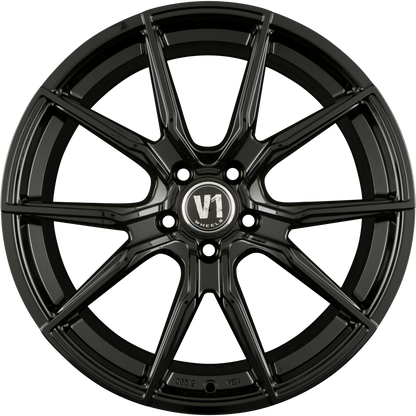 V1 Wheels V1 Schwarz Glänzend Lackiert SW+ Alufelge 9x20 Zoll ET45 LK 5x120 ML65.1