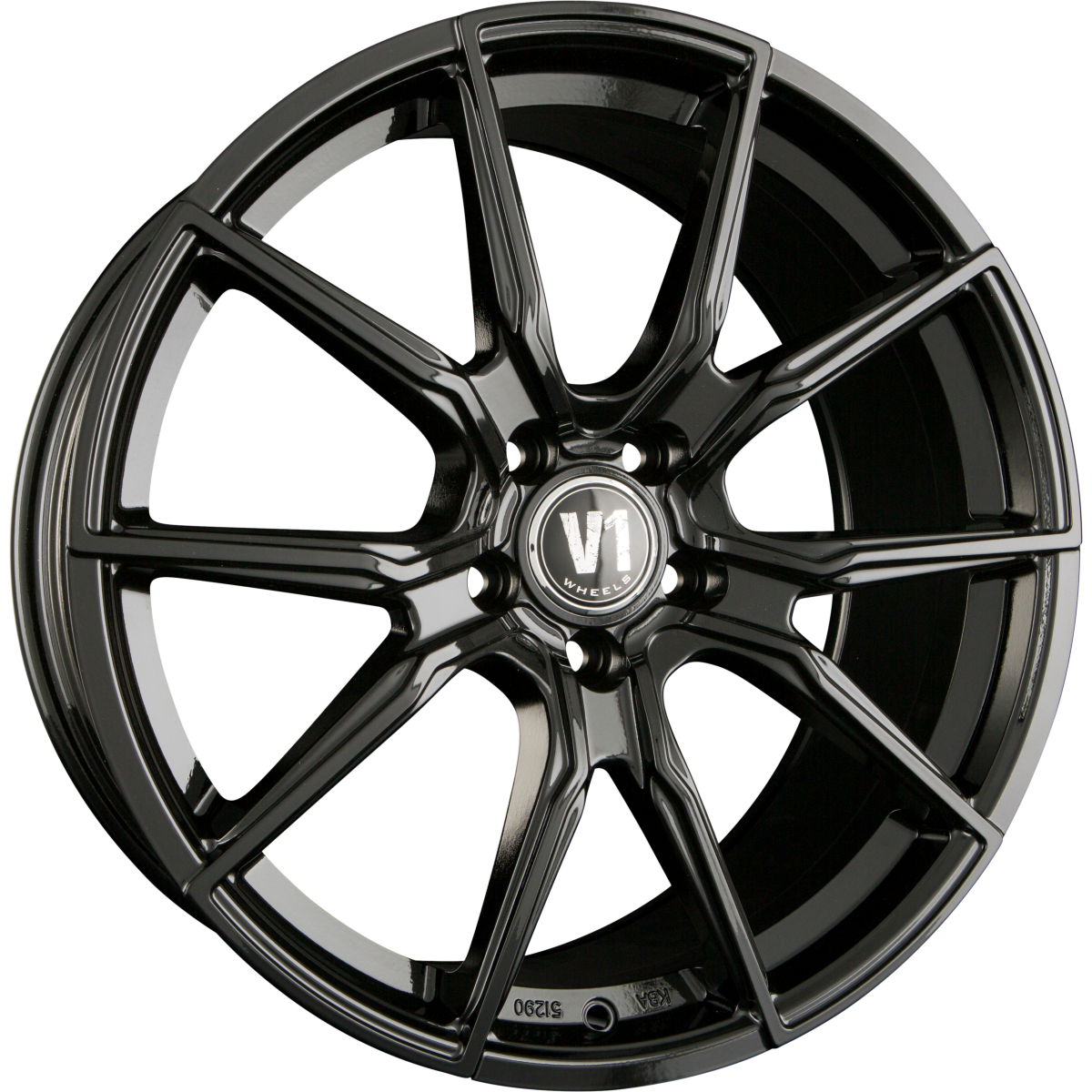 V1 Wheels V1 Schwarz Glänzend Lackiert SW+ Alufelge 9x20 Zoll ET45 LK 5x120 ML65.1 – Bild 2