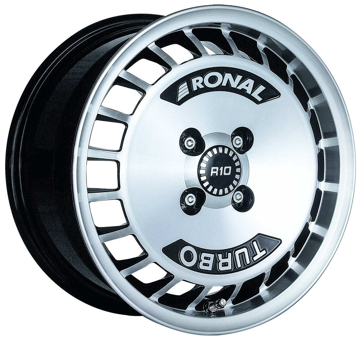 Ronal R10 Turbo schwarz-frontkopiert Alufelge 7x15 Zoll ET28 LK 4x108 ML76