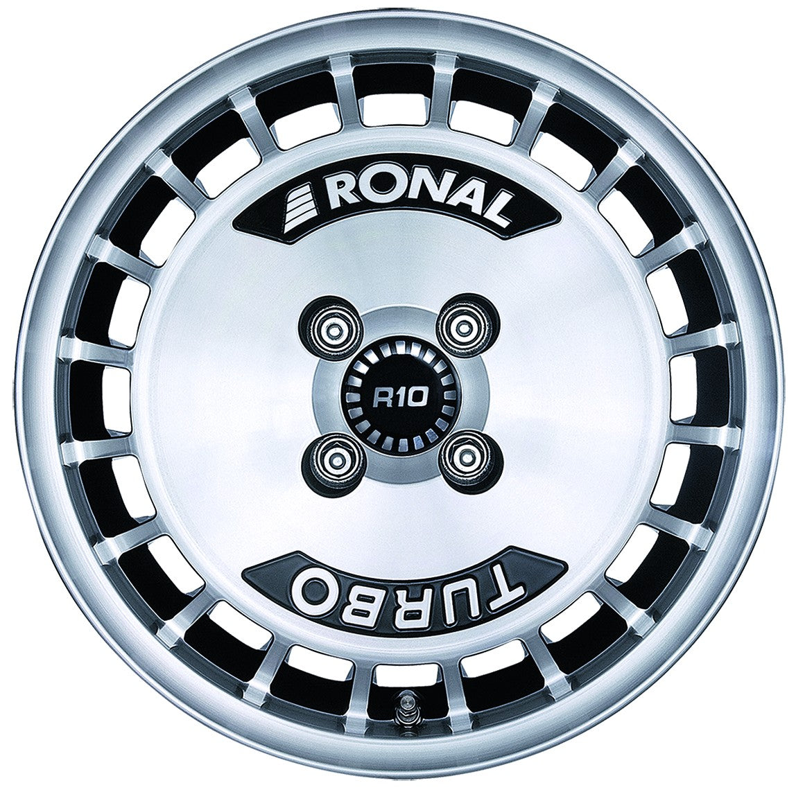 Ronal R10 Turbo schwarz-frontkopiert Alufelge 7x15 Zoll ET28 LK 4x108 ML76 – Bild 2