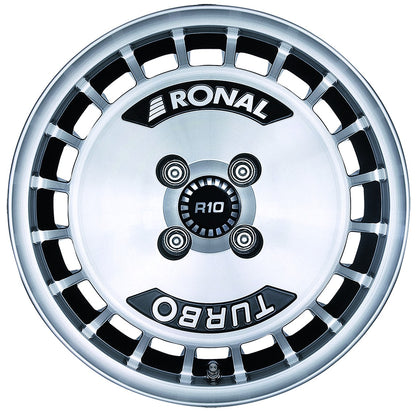Ronal R10 Turbo schwarz-frontkopiert Alufelge 7x15 Zoll ET28 LK 4x108 ML76 – Bild 2