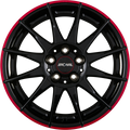 Ronal R54 MCR Jetblack-Red Rim Alufelge 6.5x15 Zoll ET45 LK 5x114.3 ML82