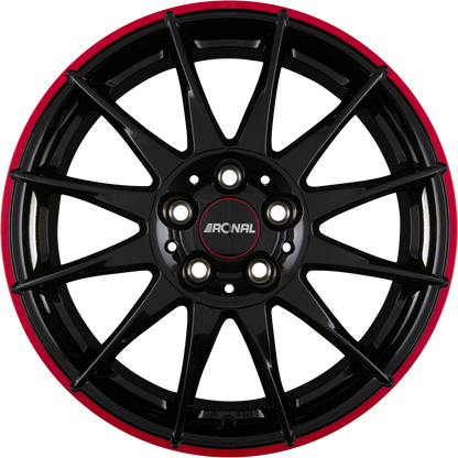 Ronal R54 MCR Jetblack-Red Rim Alufelge 6.5x15 Zoll ET45 LK 5x114.3 ML82