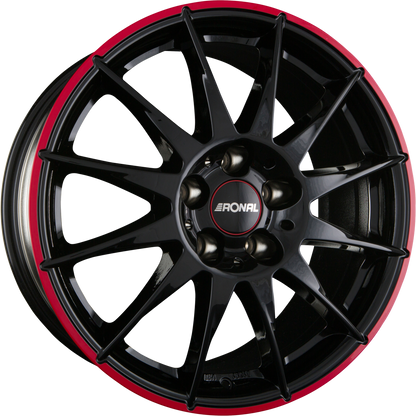 Ronal R54 MCR Jetblack-Red Rim Alufelge 6.5x15 Zoll ET45 LK 5x114.3 ML82 – Bild 2