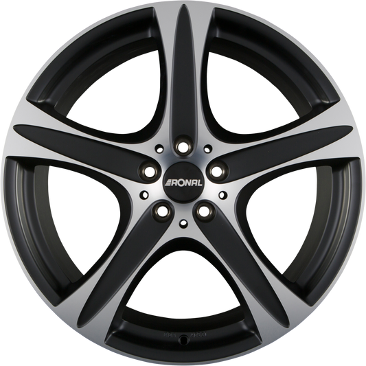 Ronal R55 SUV Mattschwarz-Frontkopiert Alufelge 9.5x20 Zoll ET55 LK 5x112 ML66.6
