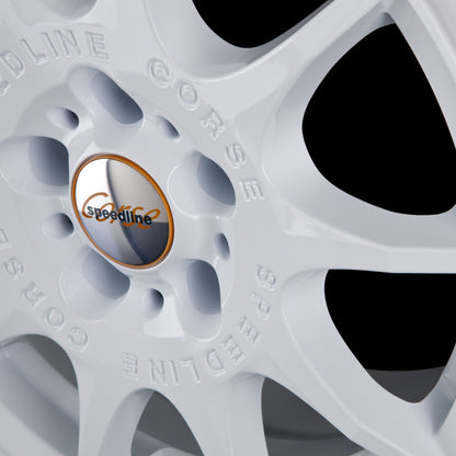 Speedline Corse SL2 Marmora Rallye-Weiss Alufelge 7x16 Zoll ET25 LK 4x108 ML76 – Bild 3