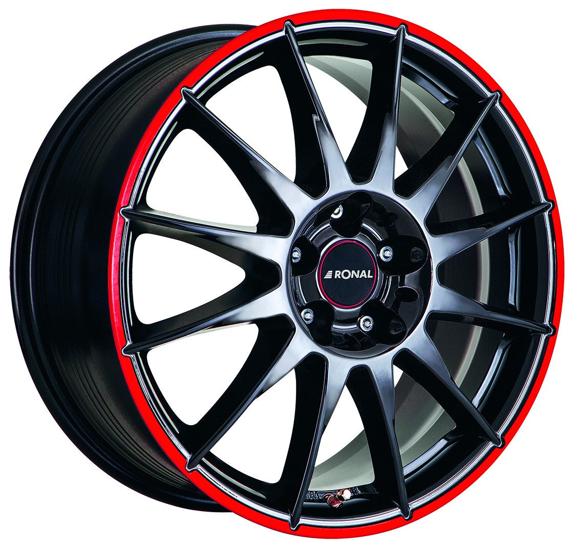 Ronal R54 jetblack-red rim Alufelge