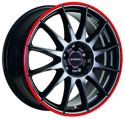 Ronal R54 jetblack-red rim Alufelge