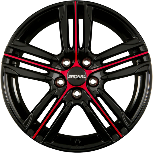 Ronal R57 MCR Jetblack-Red Spoke Alufelge 7.5x17 Zoll ET42 LK 5x120 ML82