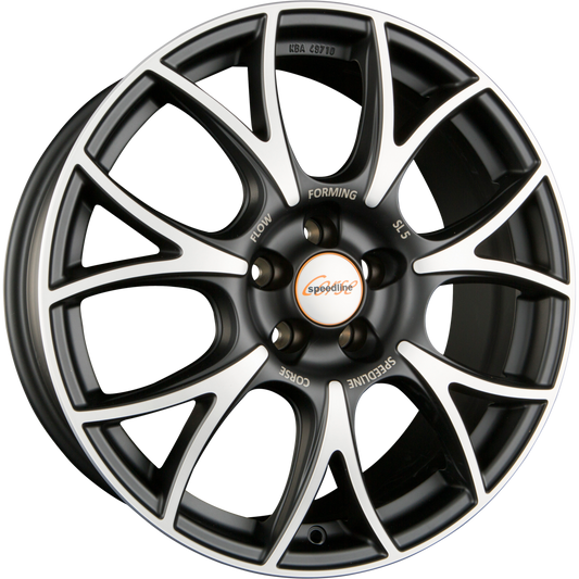 Speedline Corse SL5 Vincitore Jetblack Matt Frontkopiert Alufelge 7.5x18 Zoll ET40 LK 5x114.3 ML82 – Bild 2