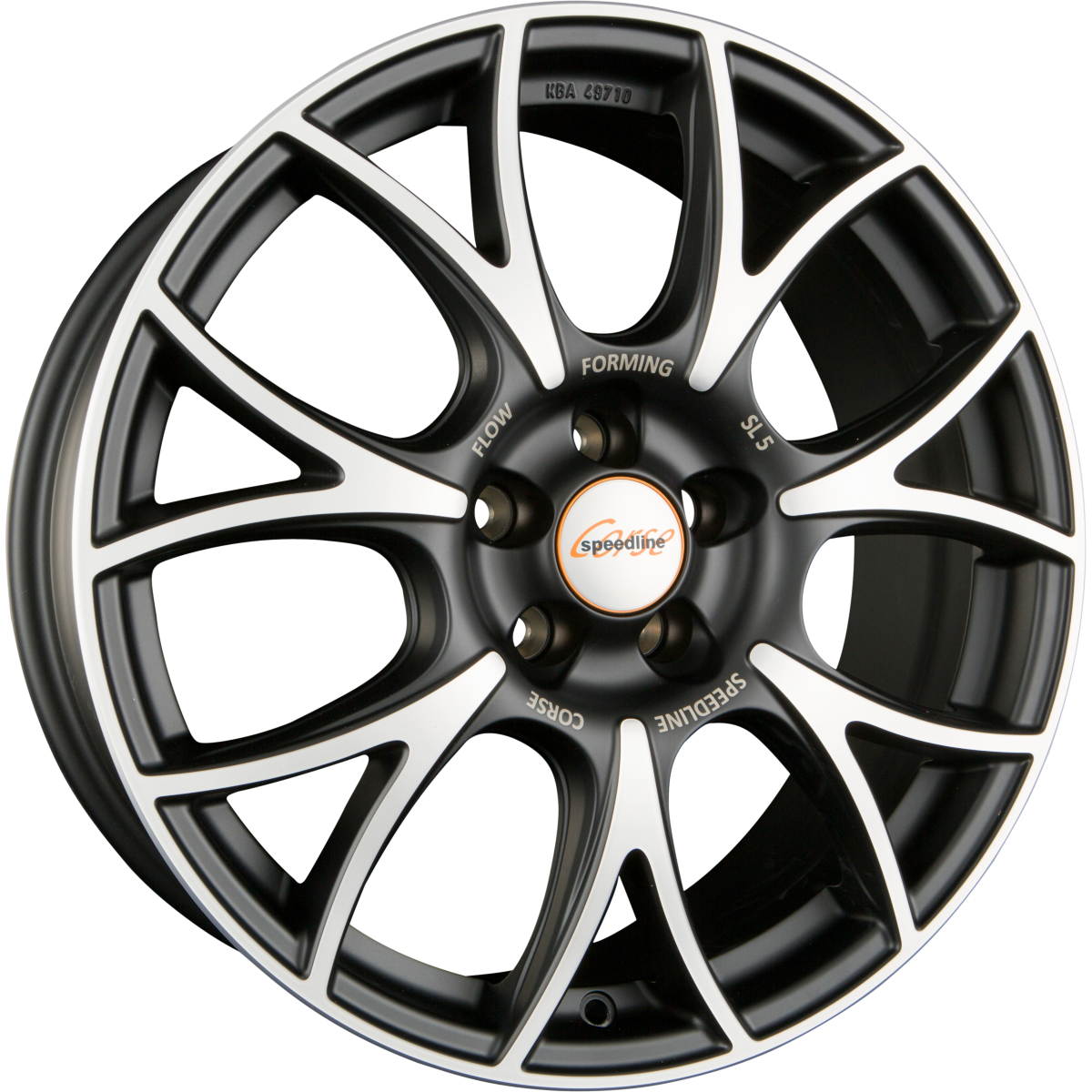 Speedline Corse SL5 Vincitore Jetblack Matt Frontkopiert Alufelge 7.5x18 Zoll ET40 LK 5x114.3 ML82 – Bild 2