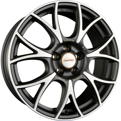 Speedline Corse SL5 Vincitore Jetblack Matt Frontkopiert Alufelge 7.5x18 Zoll ET40 LK 5x114.3 ML82 – Bild 2