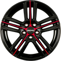 Ronal R57 MCR Jetblack-Red Spoke Alufelge 7.5x18 Zoll ET24 LK 4x108 ML76