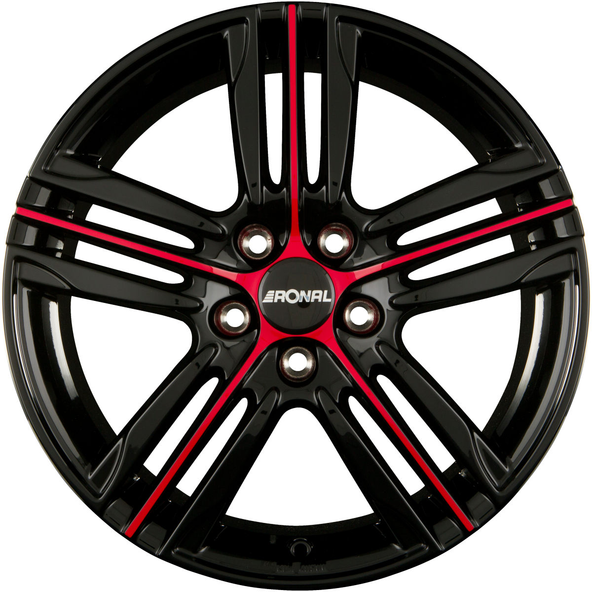 Ronal R57 MCR Jetblack-Red Spoke Alufelge 7.5x18 Zoll ET24 LK 4x108 ML76