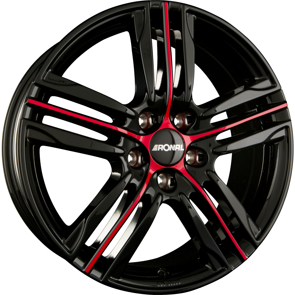 Ronal R57 MCR Jetblack-Red Spoke Alufelge 7.5x18 Zoll ET24 LK 4x108 ML76 – Bild 2