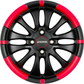 Ronal R59 Jetblack-Matt-Red Rim Alufelge 7x16 Zoll ET38 LK 4x100 ML68