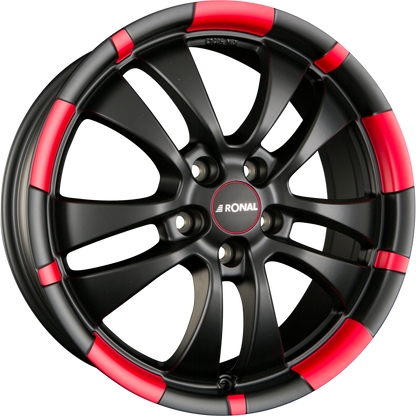 Ronal R59 Jetblack-Matt-Red Rim Alufelge 7.5x18 Zoll ET45 LK 5x112 ML76 – Bild 2