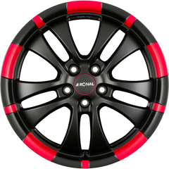 Ronal R59 Jetblack-Matt-Red Rim Alufelge 7.5x18 Zoll ET50 LK 5x114.3 ML82