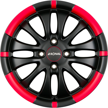 Ronal R59 Jetblack-Matt-Red Rim Alufelge 6x15 Zoll ET40 LK 4x108 ML76