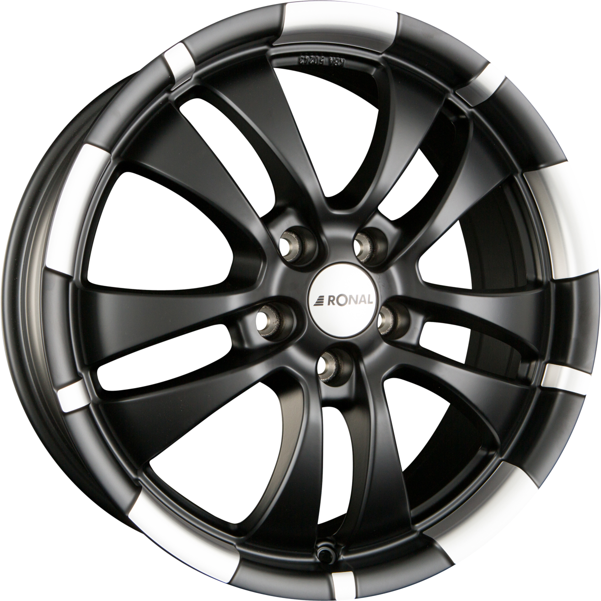 Ronal R59 Jetblack-Matt-Hornkopiert Alufelge 7x16 Zoll ET35 LK 5x120 ML72.5 – Bild 2