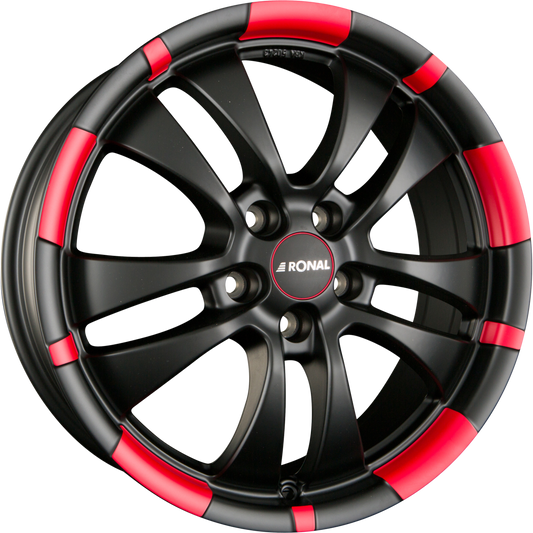 Ronal R59 Jetblack-Matt-Red Rim Alufelge 7.5x17 Zoll ET42 LK 5x105 ML56.6 – Bild 2