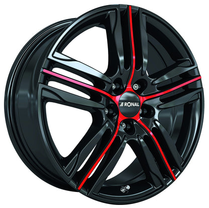 Ronal R57 jetblack-red spoke Alufelge