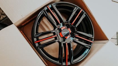 Ronal R57 jetblack-red spoke Alufelge – Bild 3