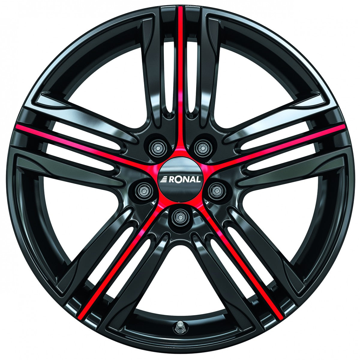 Ronal R57 jetblack-red spoke Alufelge – Bild 2
