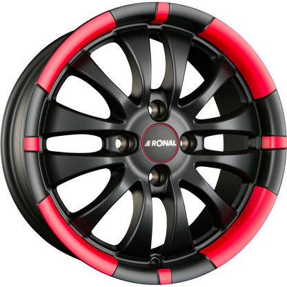 Ronal R59 Jetblack-Matt-Red Rim Alufelge 7x16 Zoll ET38 LK 4x100 ML68 – Bild 2