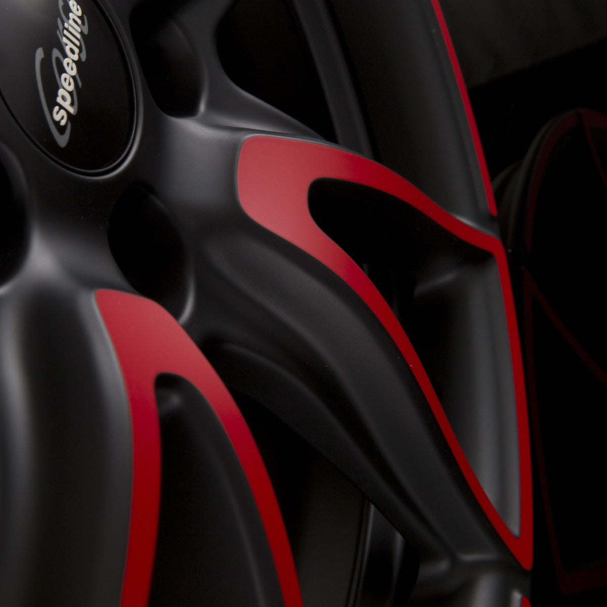 Speedline Corse SL6 Vettore MCR - Jetblack-Matt-Red Spoke Alufelge 8.5x19 Zoll ET42 LK 5x108 ML76 – Bild 3