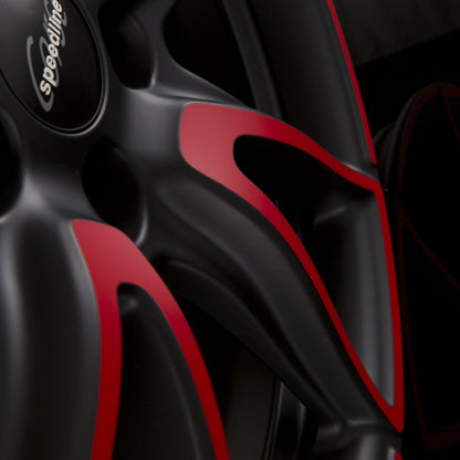 Speedline Corse SL6 Vettore MCR - Jetblack-Matt-Red Spoke Alufelge 8.5x19 Zoll ET42 LK 5x108 ML76 – Bild 3