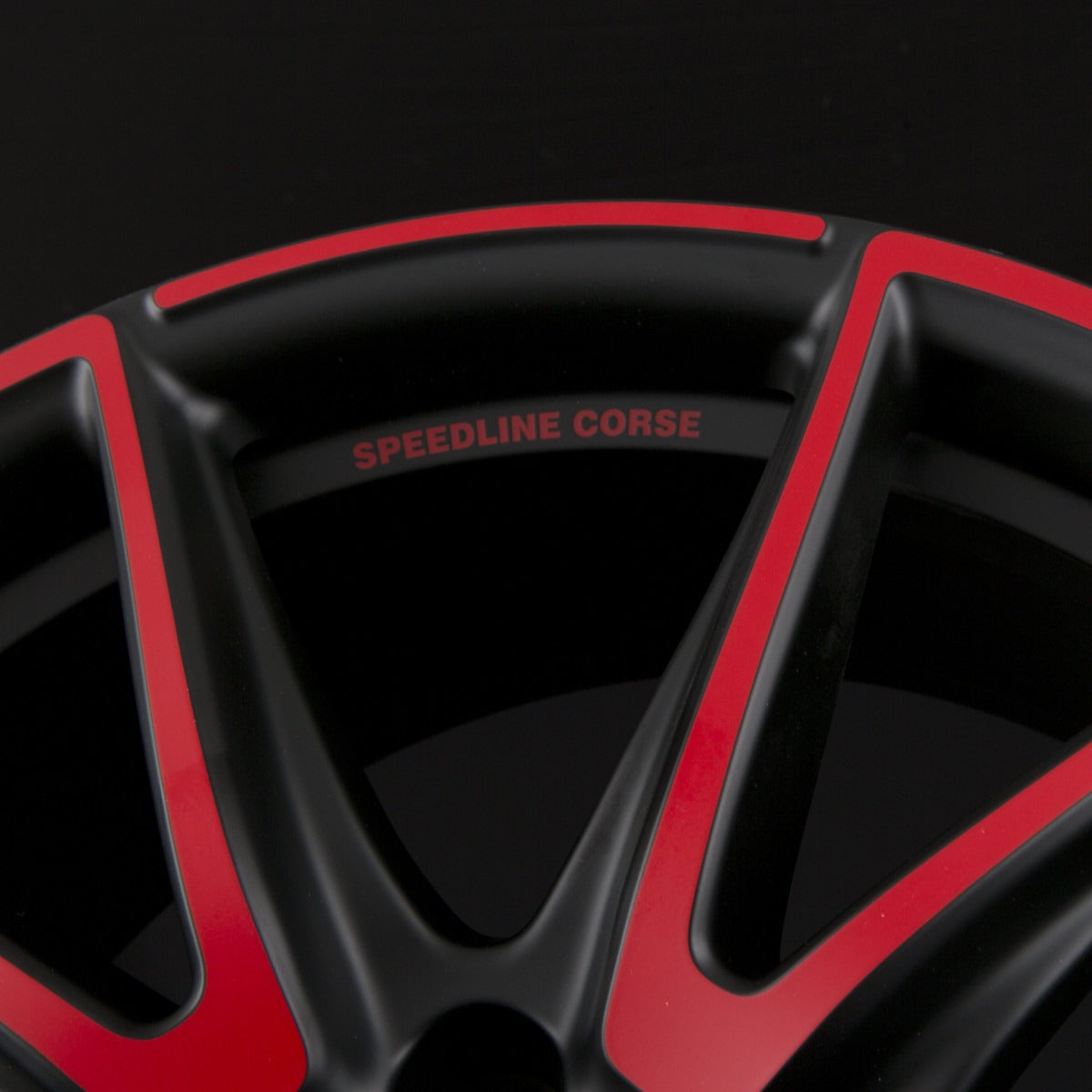 Speedline Corse SL6 Vettore MCR - Jetblack-Matt-Red Spoke Alufelge 8.5x19 Zoll ET42 LK 5x108 ML76 – Bild 5