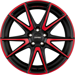 Speedline Corse SL6 Vettore MCR - Jetblack-Matt-Red Spoke Alufelge 9.5x19 Zoll ET45 LK 5x112 ML76
