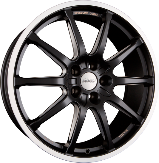 Speedline Corse SC1 Motorismo Racing Black-Matt-Hornkopiert Alufelge 10x20 Zoll ET55 LK 5x112 ML66.6 – Bild 2