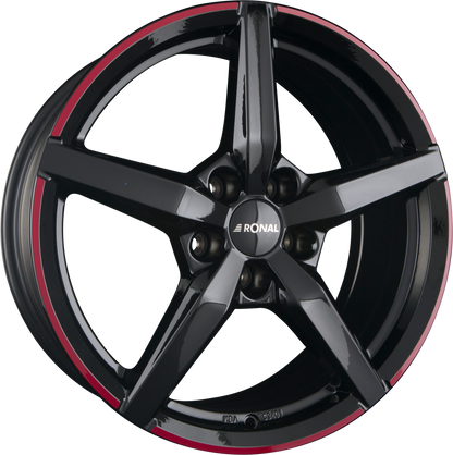 Ronal R69 Jetblack-Red Rim Alufelge 8x18 Zoll ET50 LK 5x112 ML76 – Bild 2