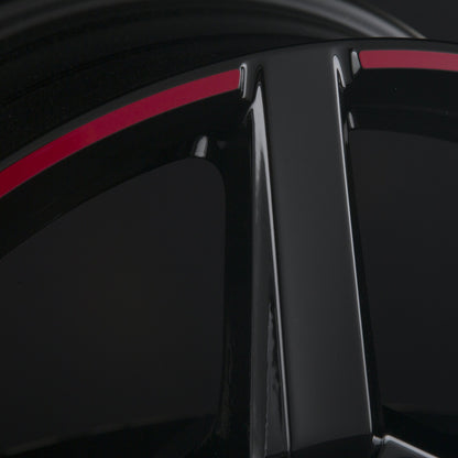 Ronal R69 Jetblack-Red Rim Alufelge 8x18 Zoll ET50 LK 5x112 ML76 – Bild 3