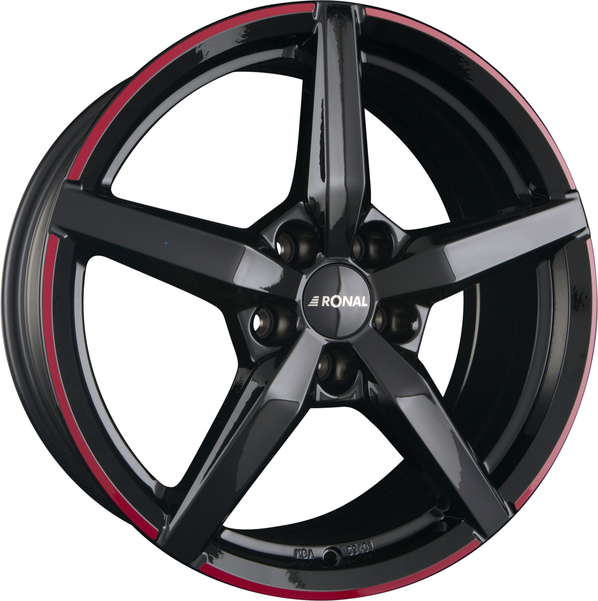 Ronal R69 Jetblack-Red Rim Alufelge 7.5x17 Zoll ET35 LK 5x112 ML76 – Bild 2