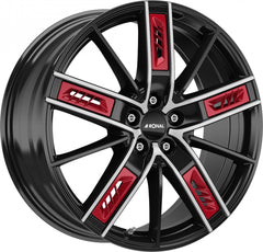 Ronal R67 Red Left jetblack-frontkopiert Alufelge 8x18 Zoll ET40 LK 5x112 ML76