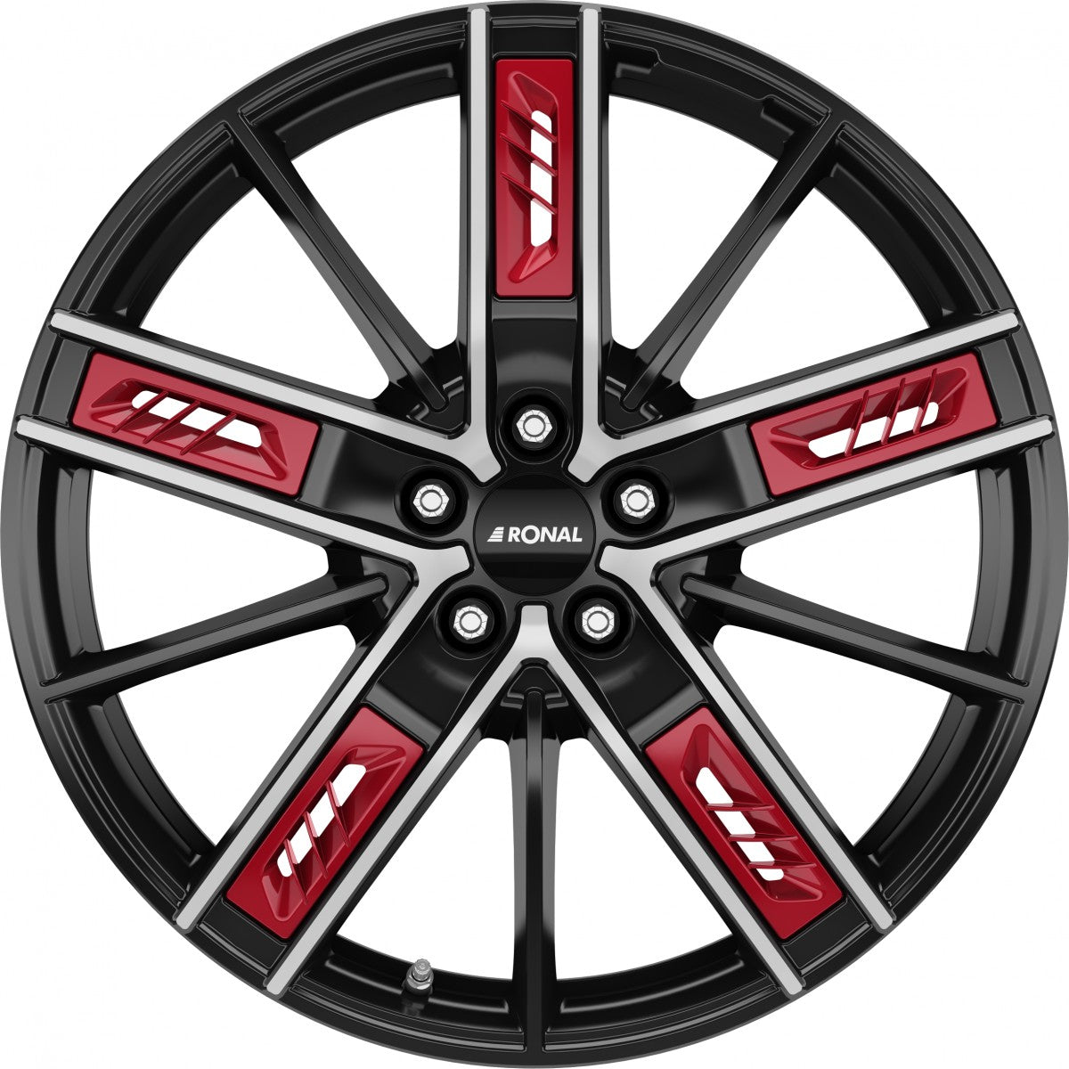 Ronal R67 Red Left jetblack-frontkopiert Alufelge 8x18 Zoll ET40 LK 5x112 ML76 – Bild 2