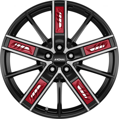Ronal R67 Red Left jetblack-frontkopiert Alufelge 8x18 Zoll ET40 LK 5x112 ML76 – Bild 2