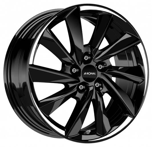 Ronal R70 jetblack-white tail Alufelge 7.5x18 Zoll ET50 LK 5x112 ML57.06