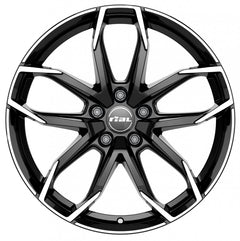 Rial Lucca diamant-schwarz frontpoliert Alufelge 7.5x17 Zoll ET50 LK 5x114.3 ML67.1